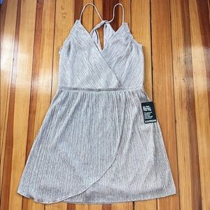 Express Metallic Pleated Dress